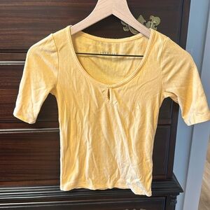 Everlane 3/4 cotton shirt XS, creamsicle